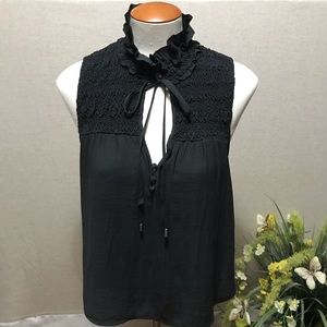 Free People Black Sleeveless Blouse XS